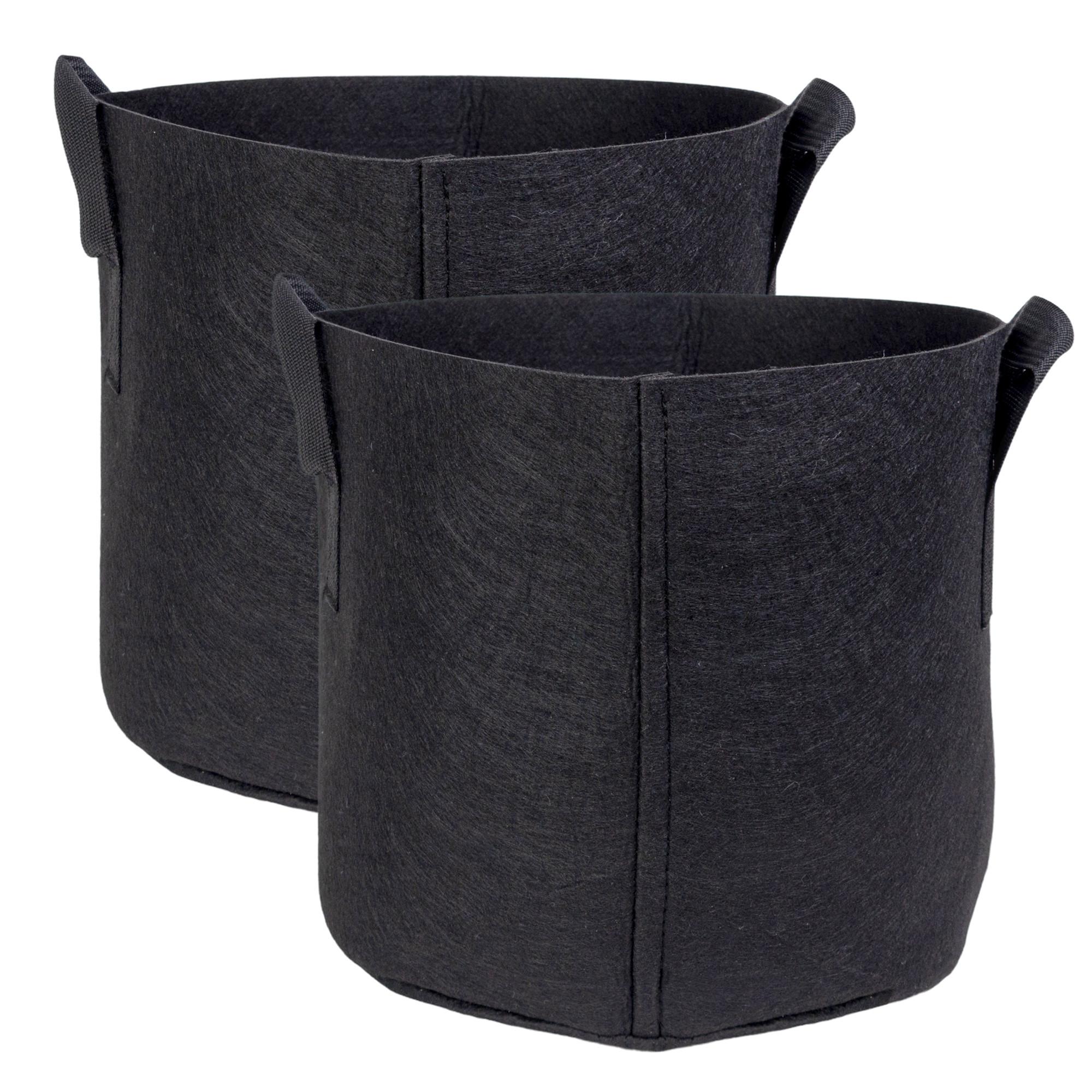 PFLANZSACK Vliesstoff 35/30 cm (2-tlg. Set) - Schwarz, Textil (30cm) - Intirilife