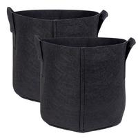 PFLANZSACK Vliesstoff 35/30 cm (2-tlg. Set) - Schwarz, Textil (30cm) - Intirilife