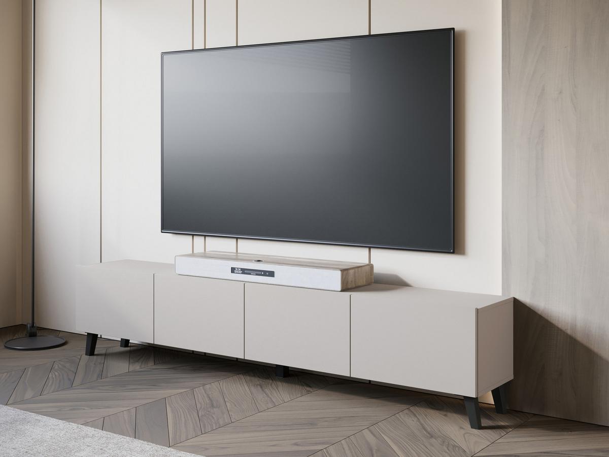 TV-LOWBOARD Phuket 190 - Kaschmir/Schwarz, Holzwerkstoff/Kunststoff (190/40/32cm) - MIRJAN24