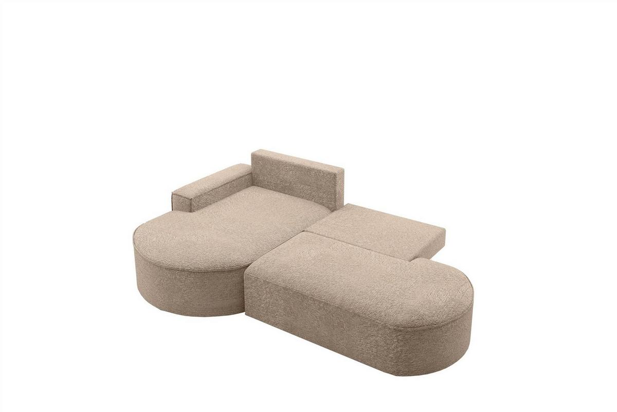 ECKSOFA Girona Mit Schlaffunktion - Greige, Holzwerkstoff/Textil (278/179cm) - Fun Möbel