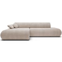 ECKSOFA Armone Hellbeige Chenille - Ecru/Schwarz, Kunststoff/Textil (286/173.5cm) - Selsey