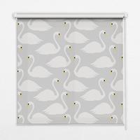 INNENROLLO - Fensterrollo - Rollo - 100x100 cm - Schwäne - Weiß, Kunststoff (100/100/0.5cm) - TULUP