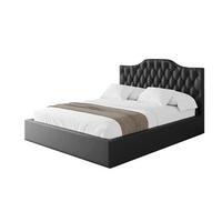 POLSTERBETT mit Bettkasten und Lattenrost, Boxbett ohne Matratze - FALIO 120x200 Schwarz Kunstleder - Schwarz Hochglanz, Holzwerkstoff/Textil (120/200cm) - ALTDECOR