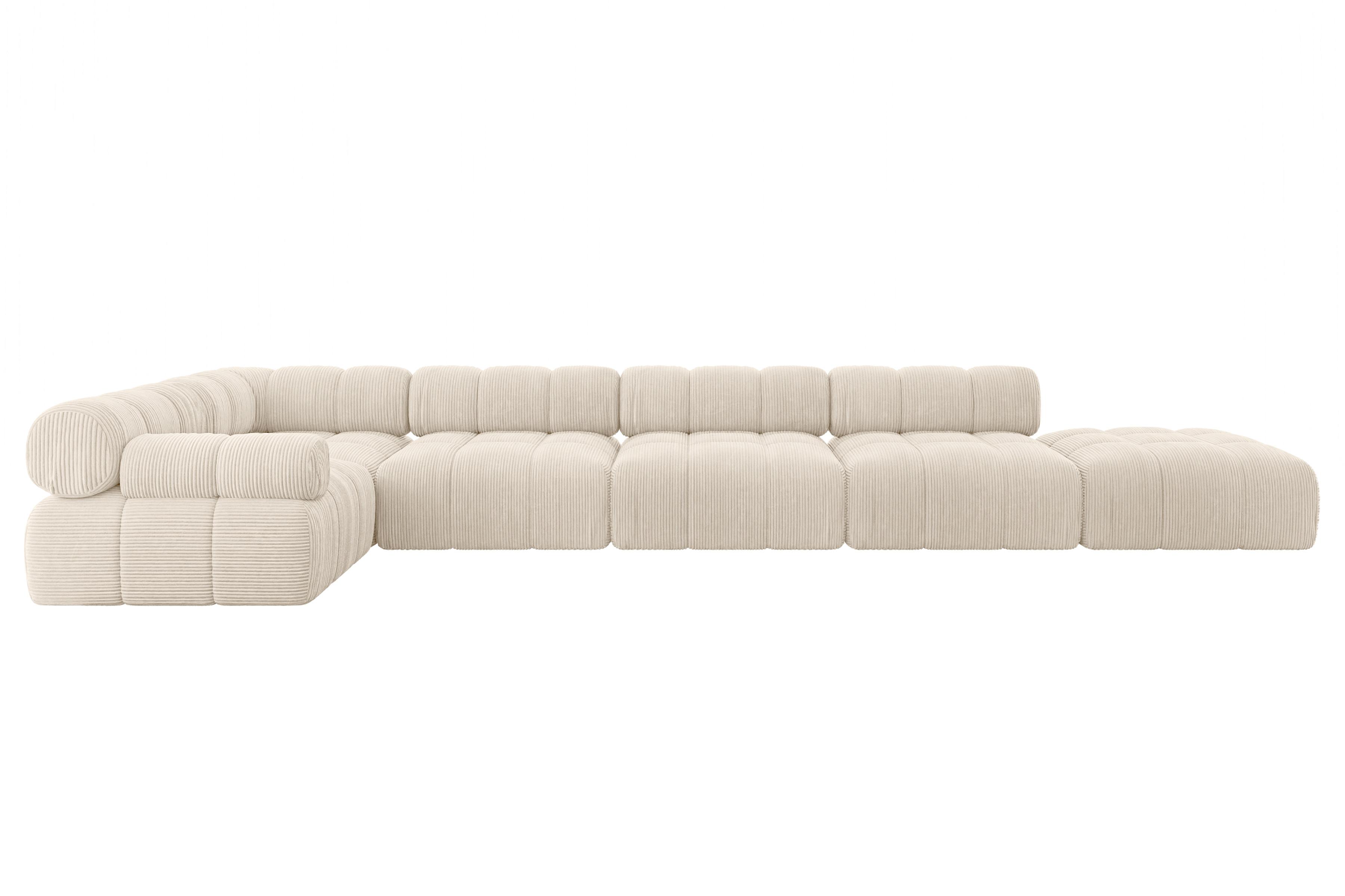 ECKSOFA modulares Sofa Felto-L3 - 475x190x70 cm Beige Cord - Beige, Holzwerkstoff/Textil (475/190cm) - ALTDECOR