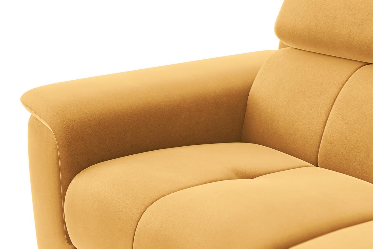 SOFA FIERO 2-Sitzer, Gelber Veloursstoff - Gelb/Schwarz, Holz/Textil (170/82/103cm) - Courtois Laville