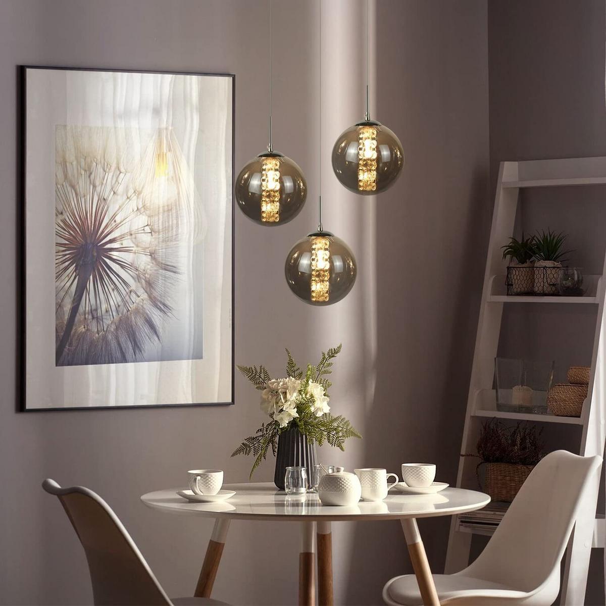 LED-HÄNGELEUCHTE Flamjarl 30/150/30 cm - Grau, Glas (30/30/150cm) - ZMH