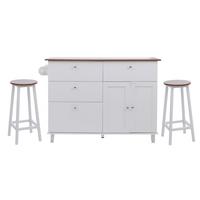 KÜCHENINSEL Weiß, Beige - Beige/Weiß, Holz (131/90/47cm) - MCW