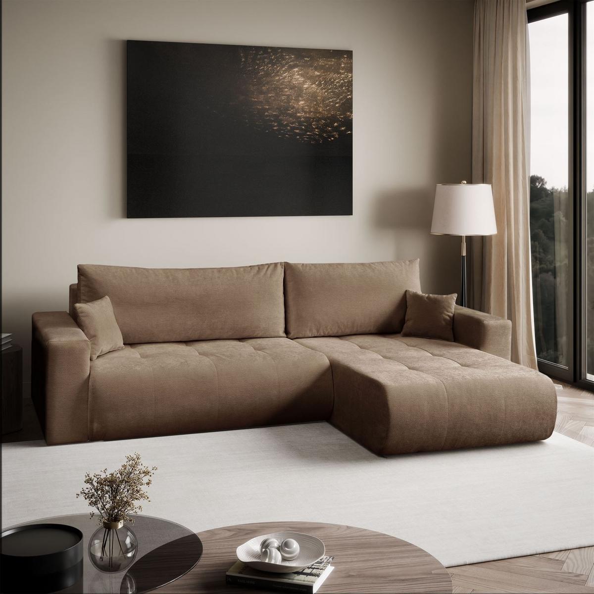 ECKSOFA CLOUD II XL mit Schlaffunktion Vibe 19 - Braun, Textil (280/152cm) - Lookway
