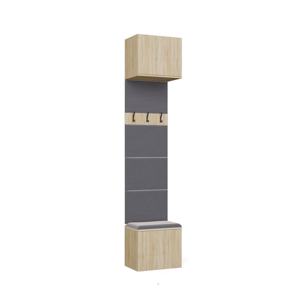 GARDEROBEN-SET Sonoma Eiche 50/238/35 - Grau/Sonoma Eiche, Holzwerkstoff (50/238/35cm) - RAUMHIRSCH FURNITURE
