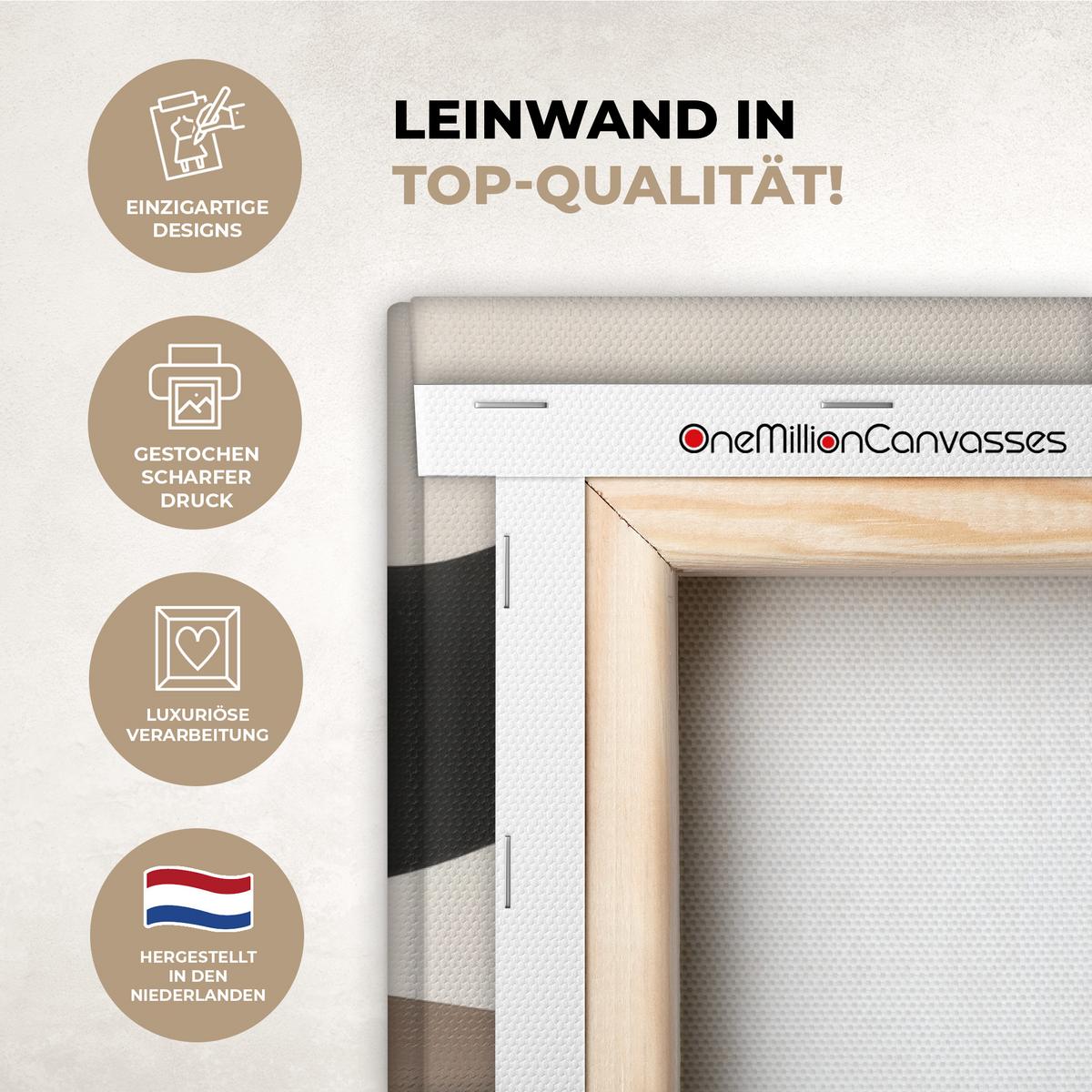 LEINWANDBILD Abstrakt - Landschaft - Wellen - Cremefarben Gemälde 60x40 cm - Cappuccino, Textil (60/40cm) - MuchoWow