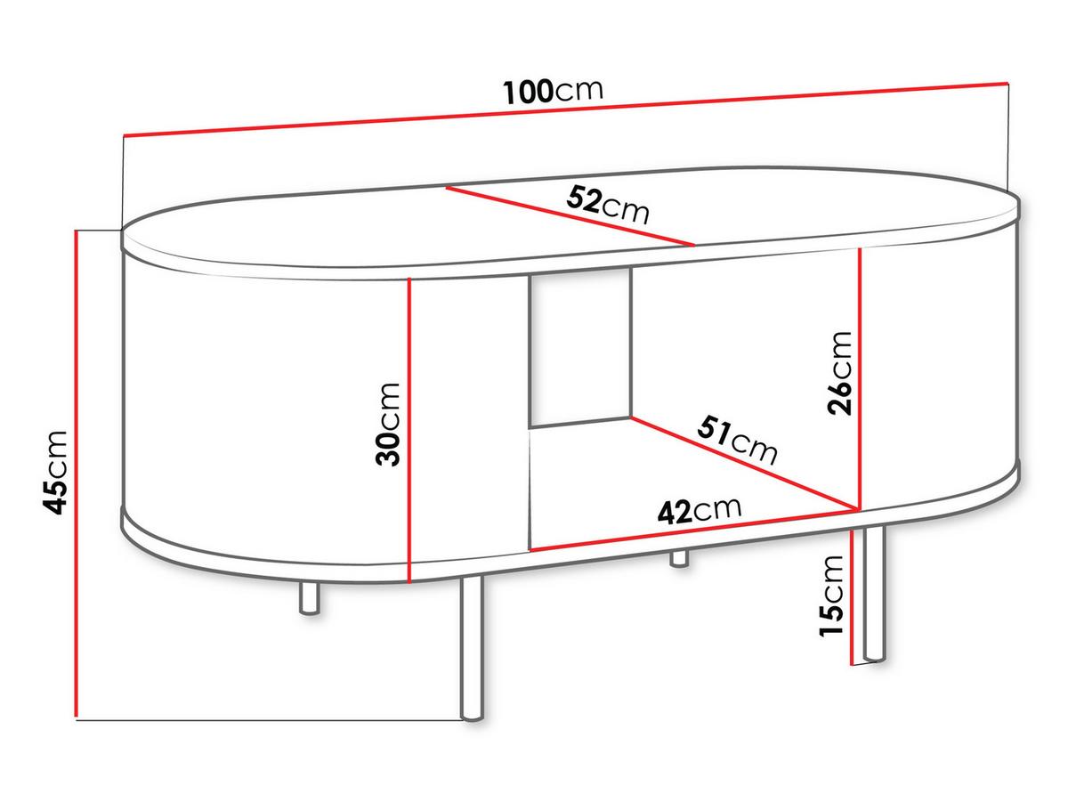 COUCHTISCH Lygrint - Eichefarben/Schwarz, Holzwerkstoff/Metall (52/100/45cm) - MIRJAN24