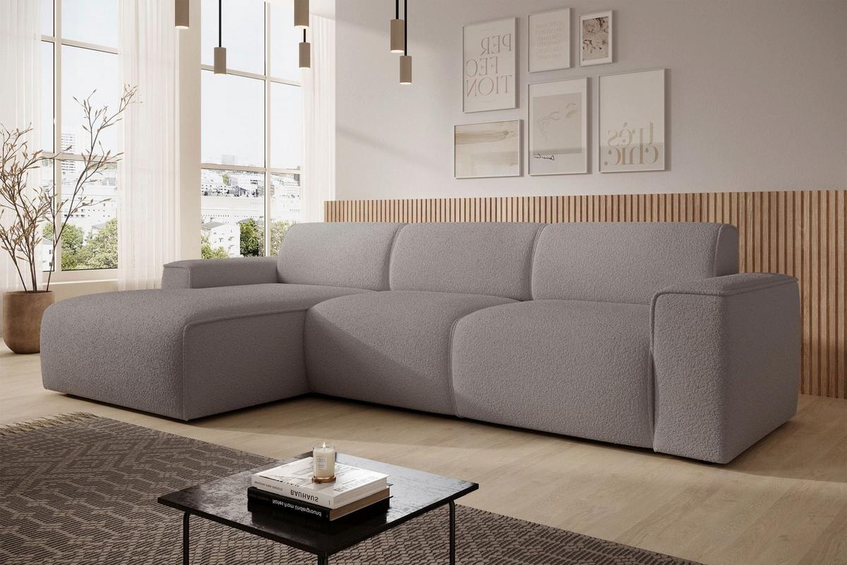 ECKSOFA Bouvi Graubraun links - Graubraun/Schwarz, Kunststoff/Textil (310/165cm) - Selsey