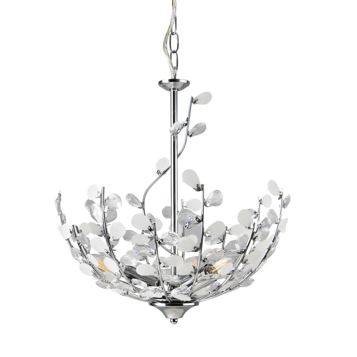 HÄNGELEUCHTE Ampthill - Chromfarben, Kunststoff/Metall (37/37/124cm) - lux.pro