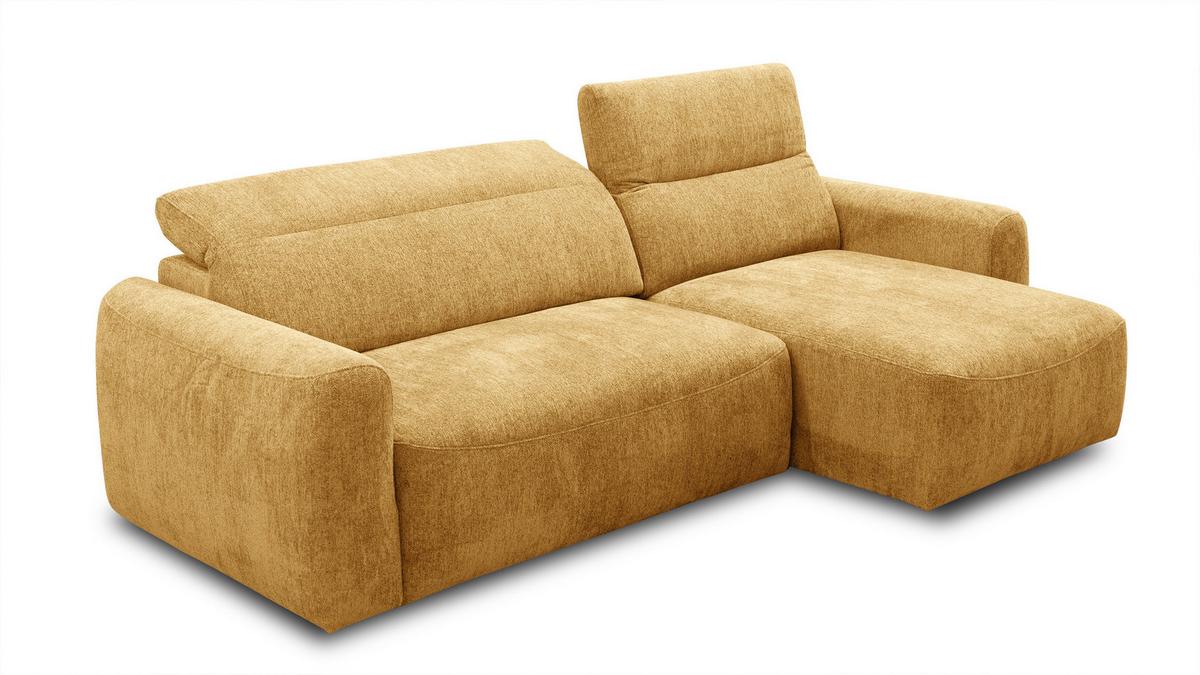 ECKSOFA NERO 4-Sitzer, gelb - Gelb/Schwarz, Holz/Textil (272/81/159cm) - Wozimo
