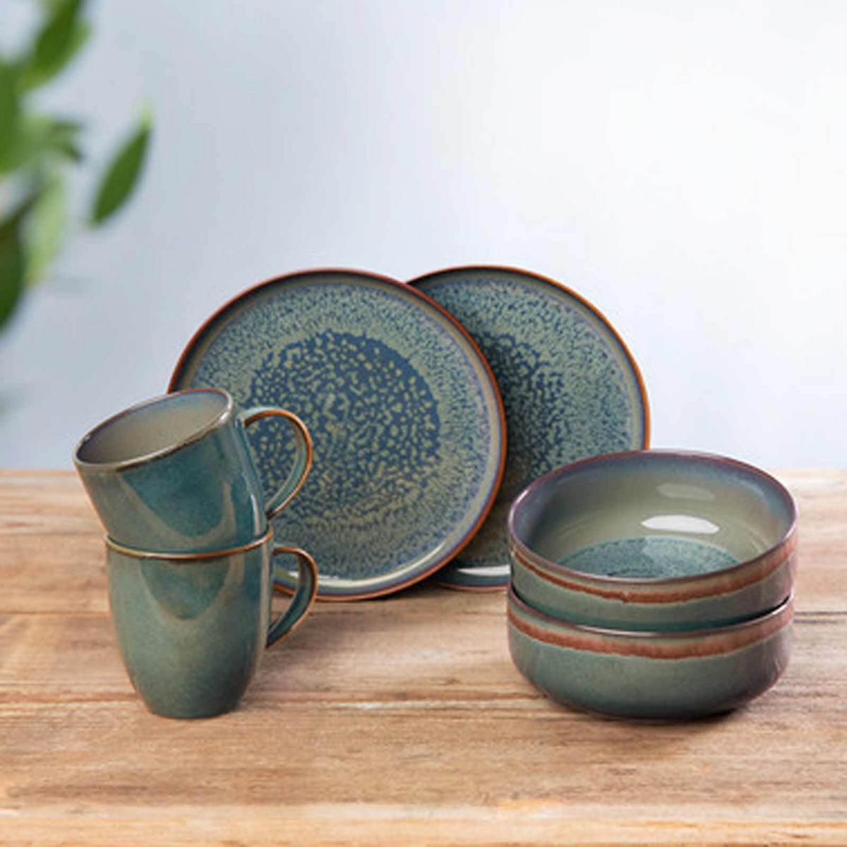 FRÜHSTÜCKS-SET Crafted Breeze blau-grau 6-tlg. - Blau/Grau, Keramik (2/2/2cm) - like.Villeroy & Boch