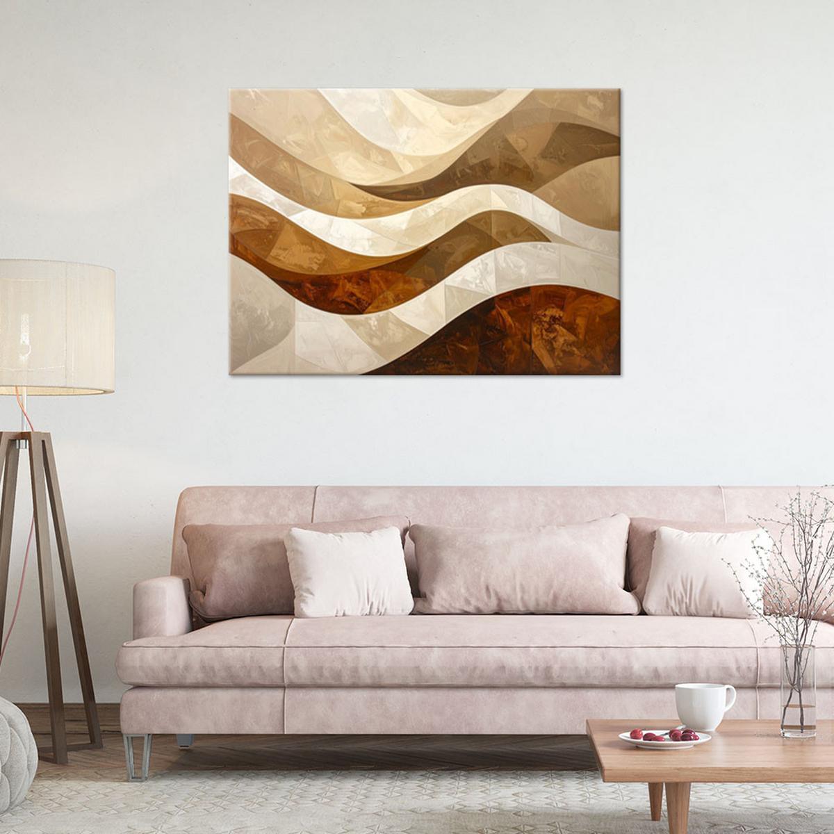 LEINWANDBILD 3D und geometrisch 100x70cm - Beige, Textil (100/70cm) - Feeby