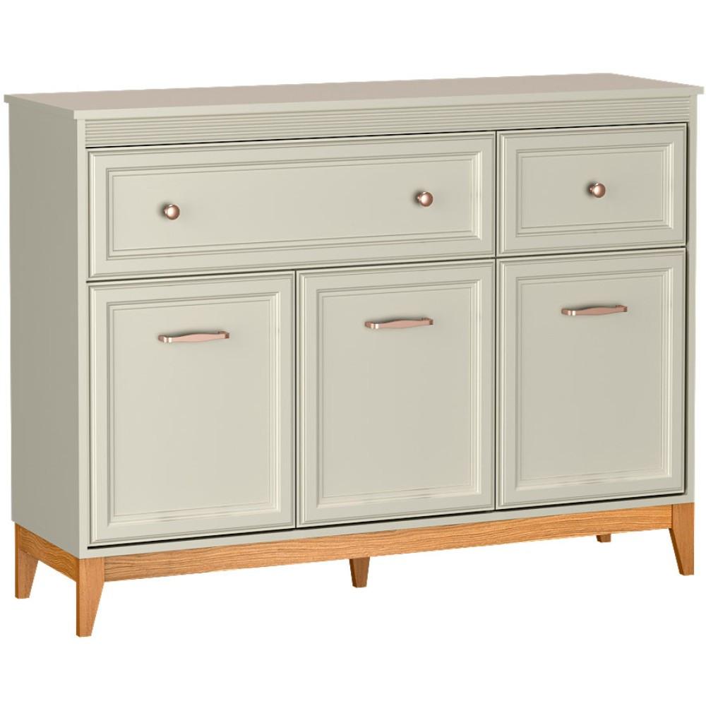KOMMODE Charlott mit 2 Schubladen und 3 Türen - Kaschmir/Eichefarben, Holz/Holzwerkstoff (135.5/100/40.5cm) - Beautysofa