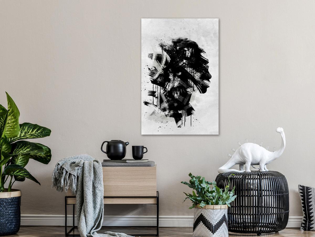 KUNSTDRUCK Schwarz 80/120 cm - Schwarz/Grau, Textil (80/120cm) - KUNSTLOFT