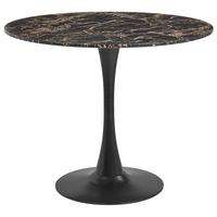 ESSTISCH Marmor Optik schwarz/gold 90 cm Boca - Goldfarben/Schwarz, Holzwerkstoff (90/90/74cm) - Beliani