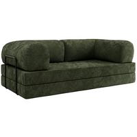 3-SITZER SOFA ORSETTO - Dunkelgrün Schenille glatt - Dunkelgrün/Schwarz, Textil/Metall (200/70/100cm) - MKS