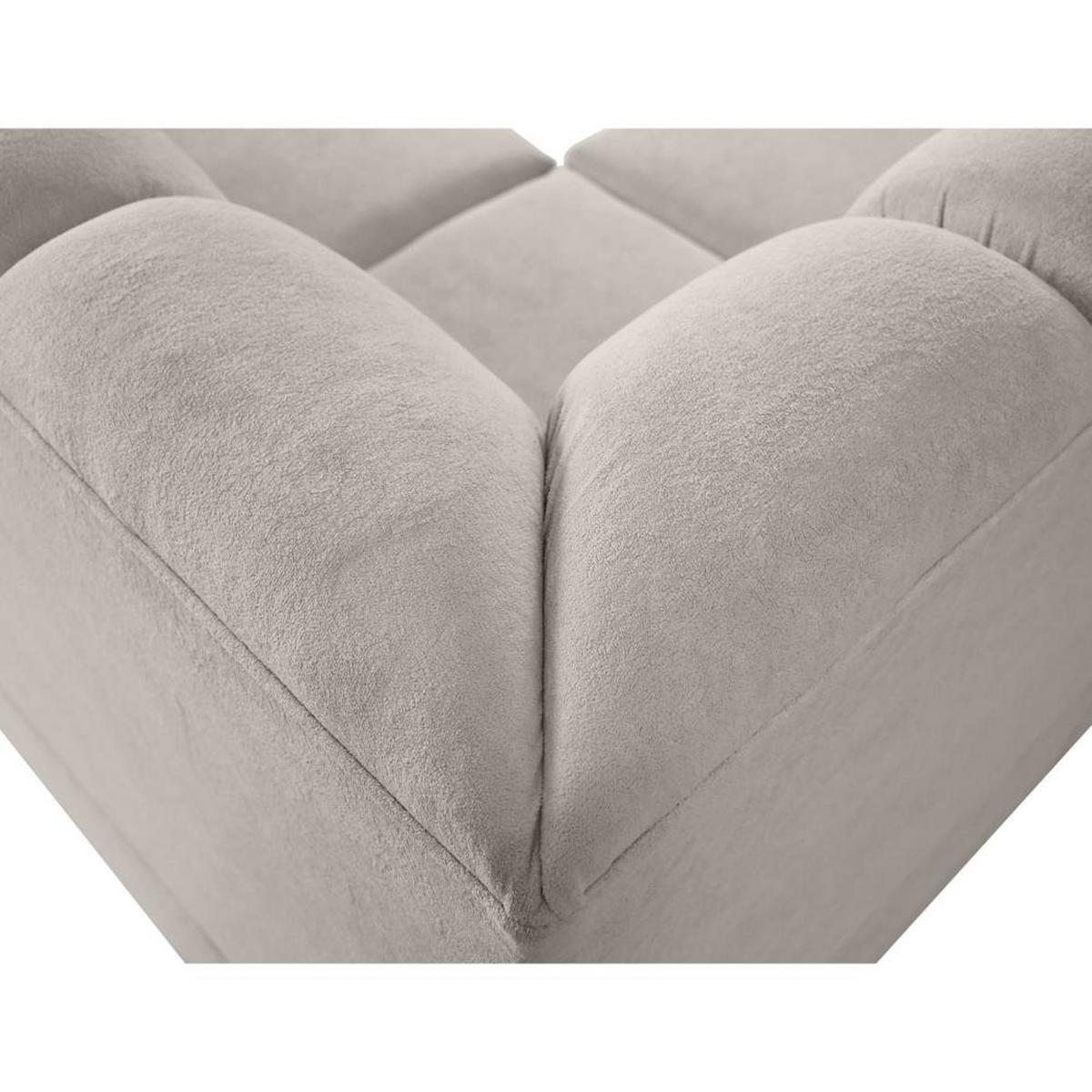 ECKSCHLAFSOFA Zoja links beige - Beige/Schwarz, Textil (261/193cm) - Beautysofa