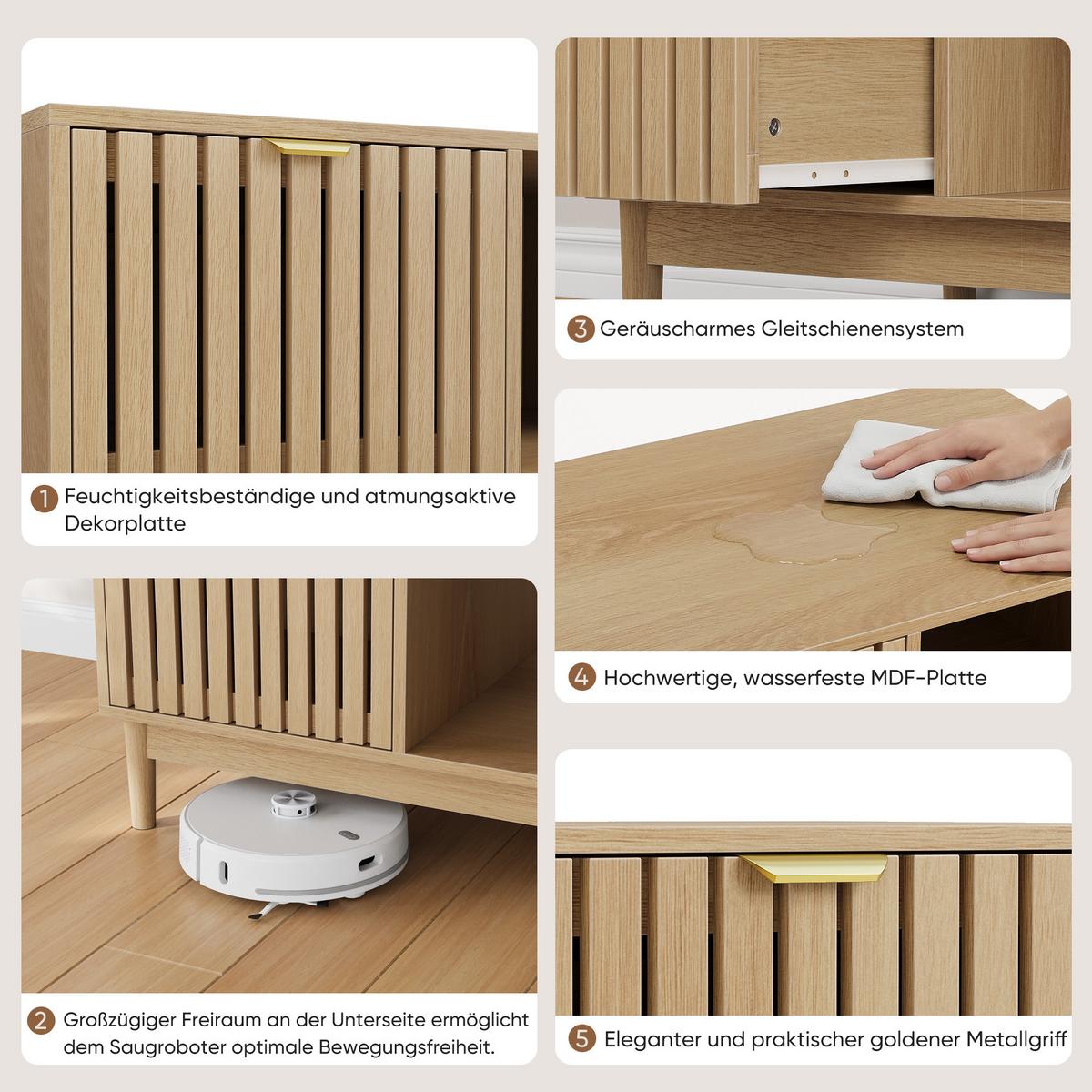 COUCHTISCH holzoptik & gitter-design mit schublade & offenen fächern - Eichefarben, Holzwerkstoff (50/80/45cm) - Urban Meuble