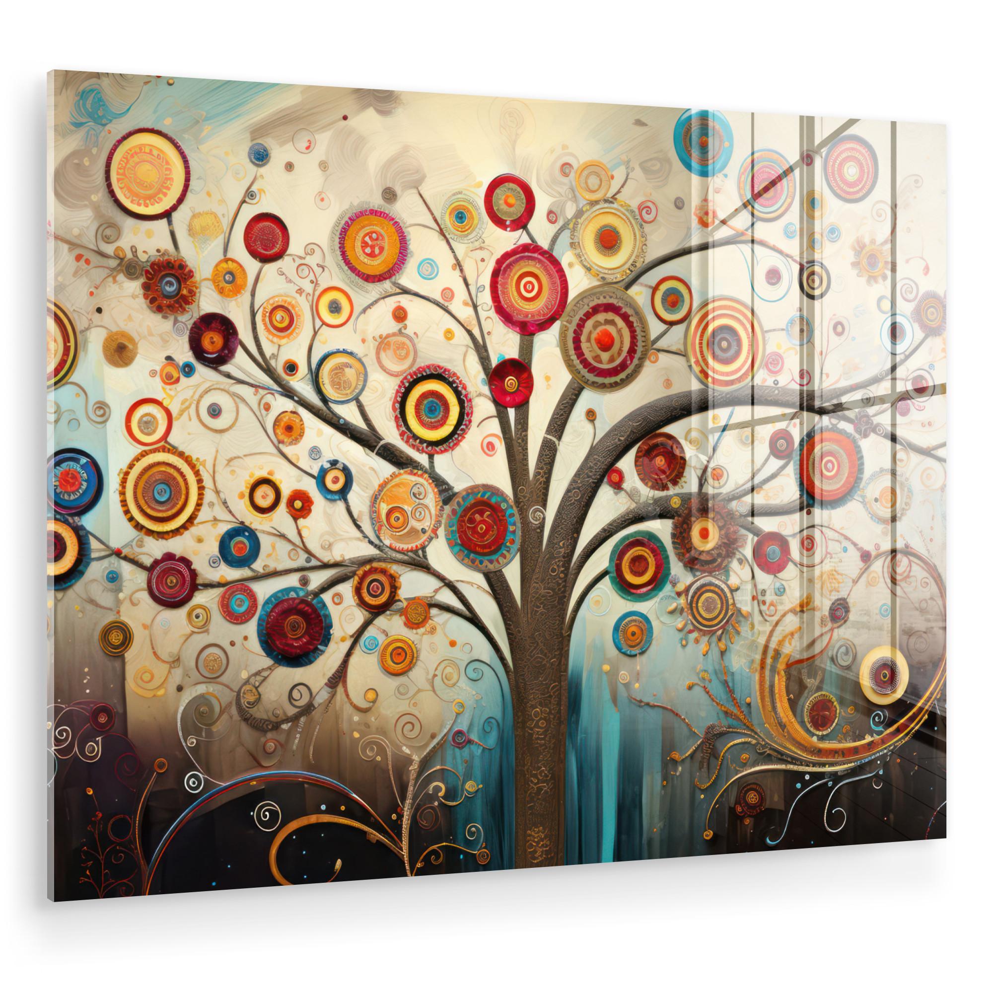 ACRYLGLASBILD Baum - Baum des Lebens - Farbe 80x60 cm - Braun, Glas (80/60cm) - MuchoWow