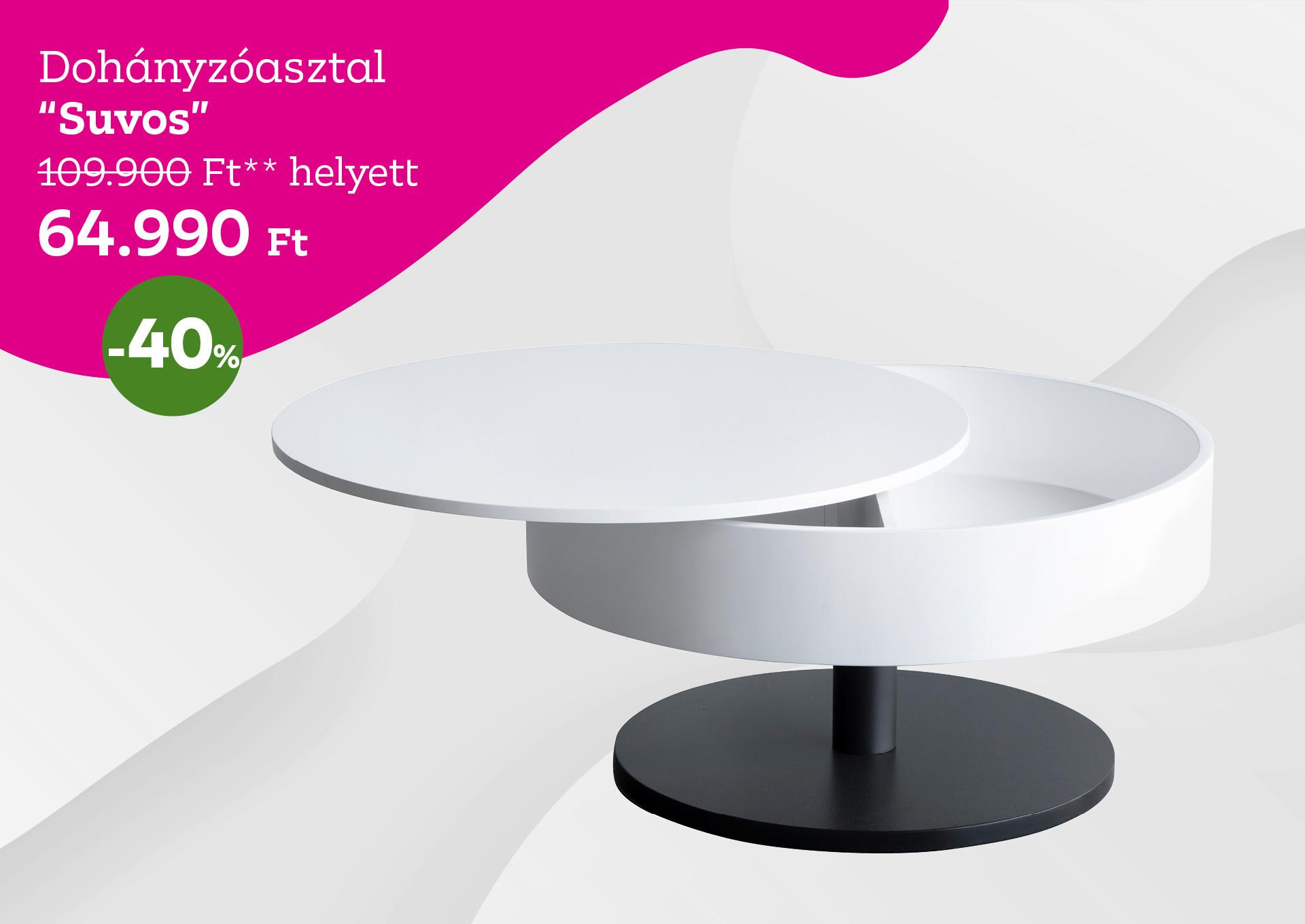 Dohányzóasztal SUVOS 109900 Forint helyett 64990 Forint, kedvezmény mértéke 40%