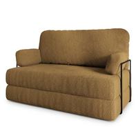 BETTSOFA KESTE aus Schaumstoff Bucle-Stoff Orange Schlaffunktion - Gelb, Textil (140/86/60cm) - MASSENO