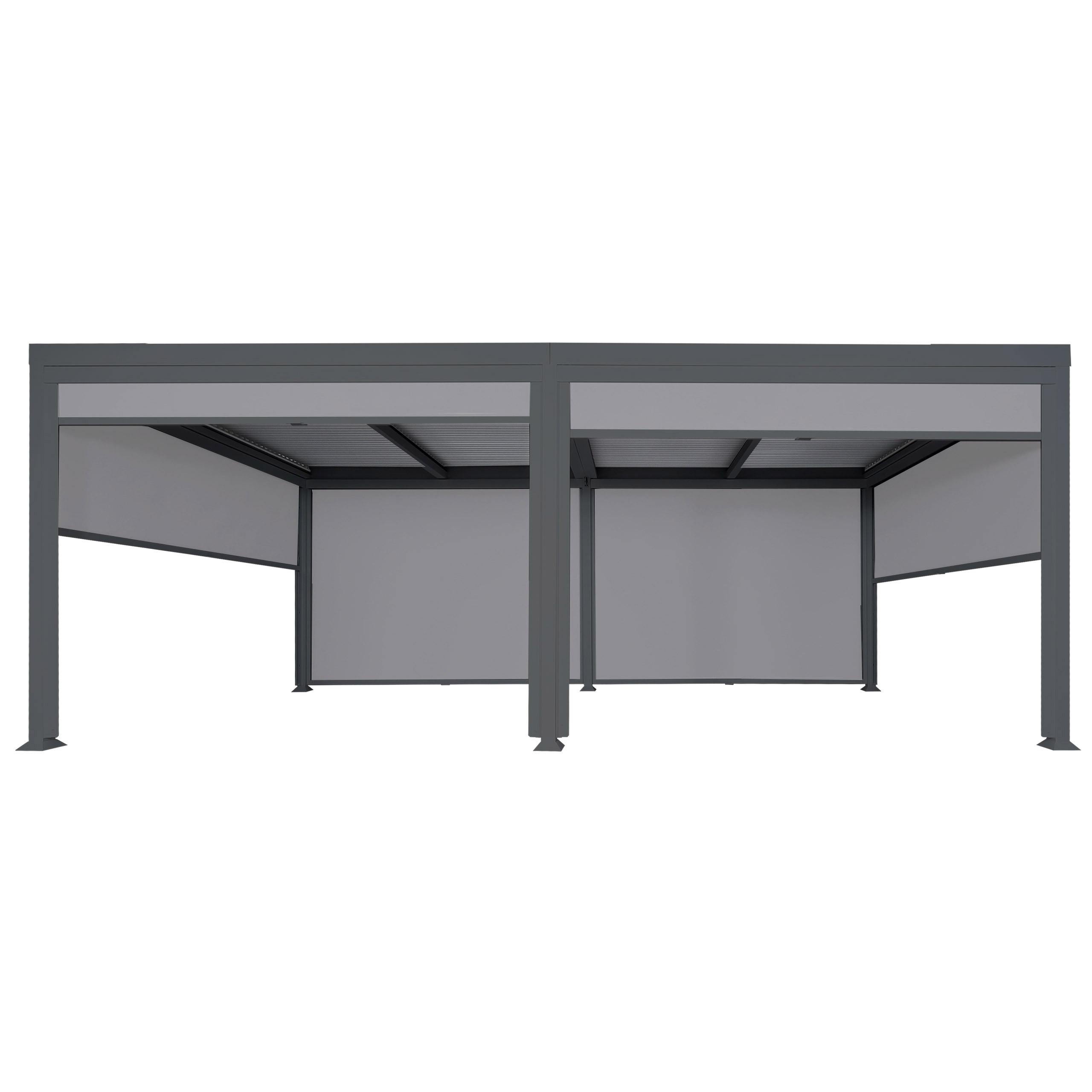 ALU PERGOLA MIT SEITENWAND Anthrazit - Anthrazit, Metall (590/224/306cm) - MCW