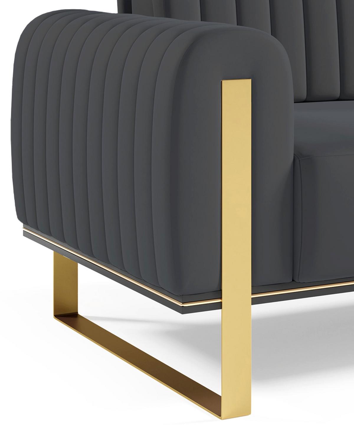 SOFA Parissa 164 cm - Goldfarben/Grau, Textil/Metall (164/79/92cm) - Selsey