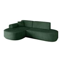 ECKSOFA Ottomane Links MARI-L1-v3 - 243x171x83 cm Grün Cord - Schwarz/Grün, Holzwerkstoff/Kunststoff (243/171cm) - ALTDECOR