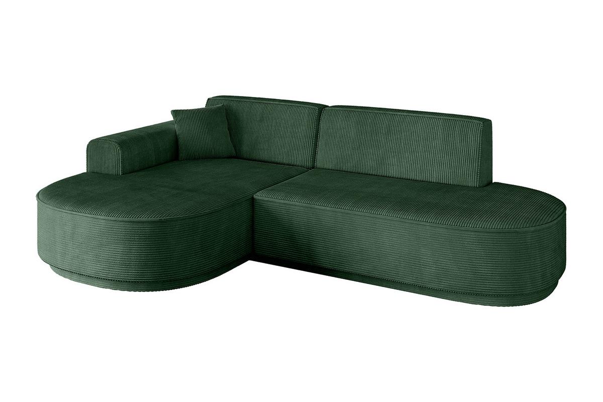ECKSOFA Ottomane Links MARI-L1 - 243x171x79 cm Grün Cord - Schwarz/Grün, Holzwerkstoff/Kunststoff (163/234cm) - ALTDECOR