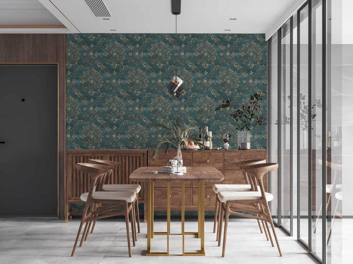 VLIESTAPETE Petrol 53/1005 cm - Petrol, Kunststoff/Textil (53/1cm) - KUNSTLOFT
