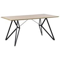 ESSTISCH 160/90/76 cm Hellbraun, Schwarz Rechteckig Buscot - Hellbraun, Holzwerkstoff (160/90/76cm) - Beliani