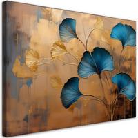 WANDBILD blumen ginko botanica art deco - Beige, Textil (60/40cm) - Feeby