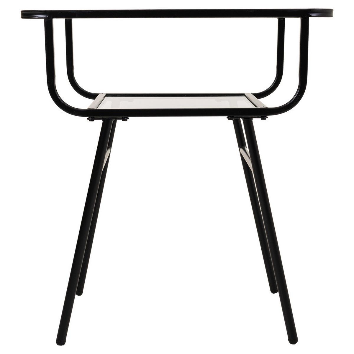 NACHTTISCH aus Metall und Glas, grau, 60x35x66cm - Grau, Metall (60/65.5/35cm) - Wanderlust