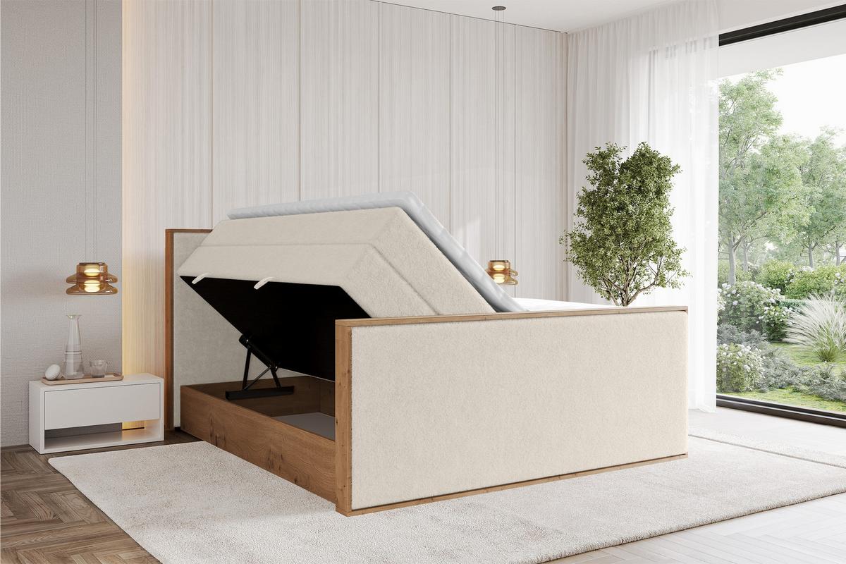 BOXSPRINGBETT LOLLI9 -Z-KING 140x200 - H3/H4 Hellbeige - Sandfarben, Holzwerkstoff (140/200cm) - ALTDECOR
