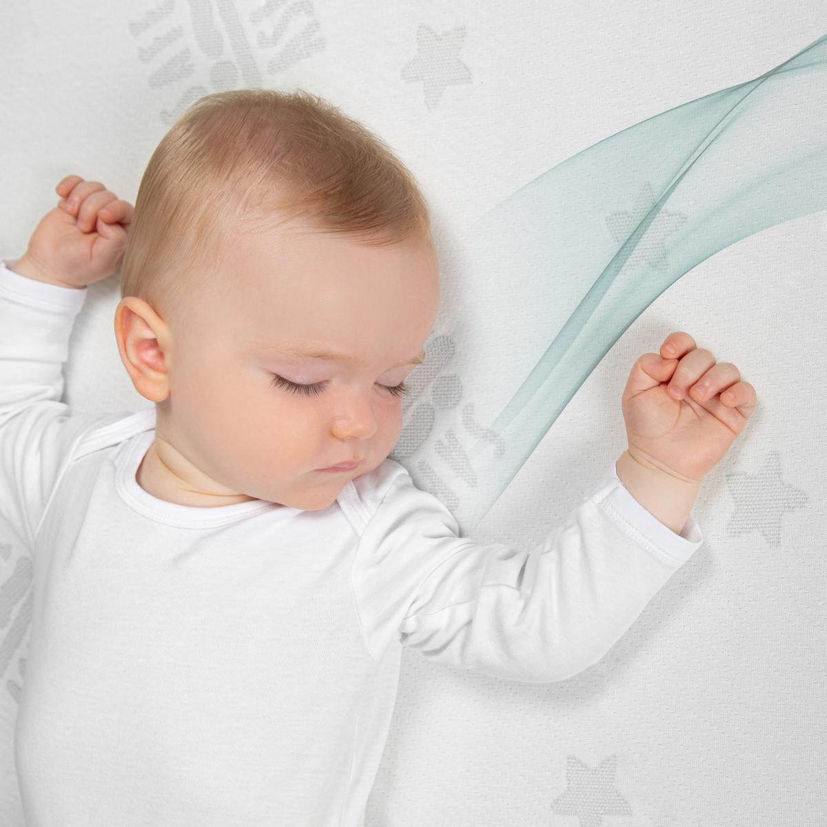 BABYBETTMATRATZE Comfort Air Roll Protect 60 x 120 cm - Weiß, Textil (60/120cm) - Roba