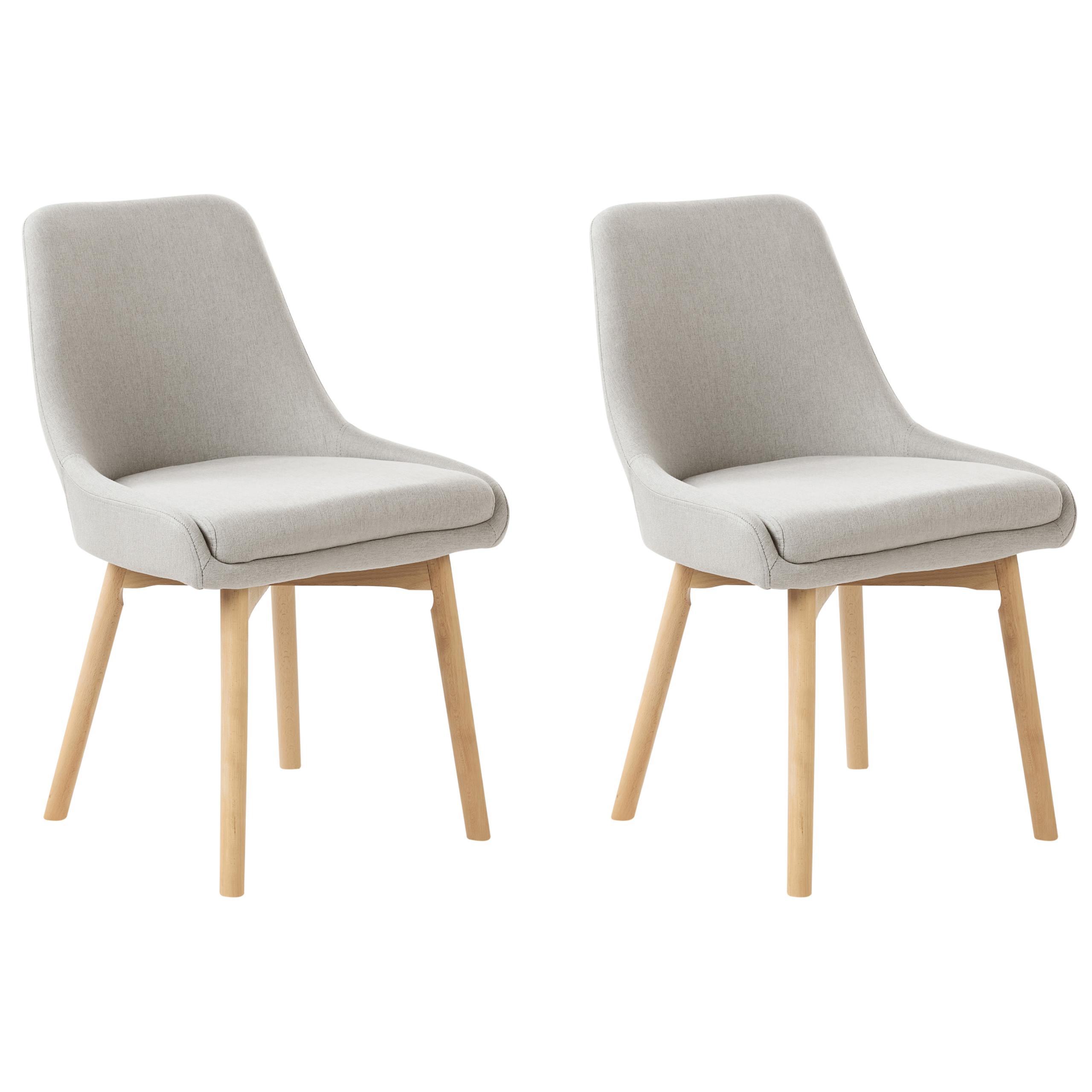 ESSZIMMERSTUHL 2er-Set Stoff Hellgrau Melfort - Hellgrau, Textil (49/82/58cm) - Beliani