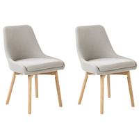 ESSZIMMERSTUHL 2er-Set Stoff Hellgrau Melfort - Hellgrau, Textil (49/82/58cm) - Beliani