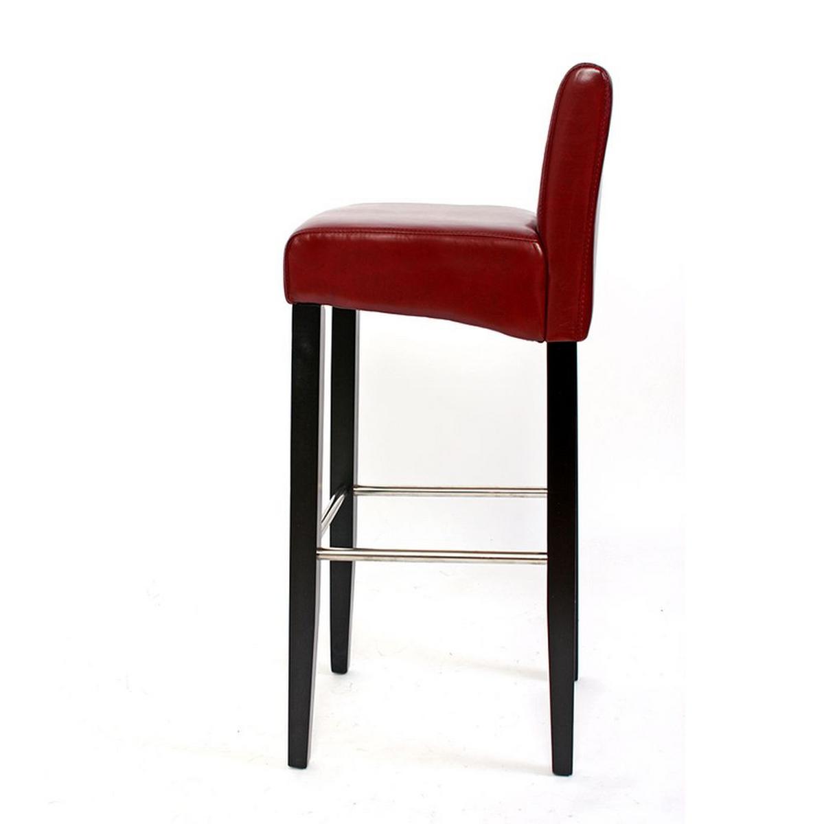 BARHOCKER Rot 2er-Set - Rot, Leder (44/102/37cm) - MCW