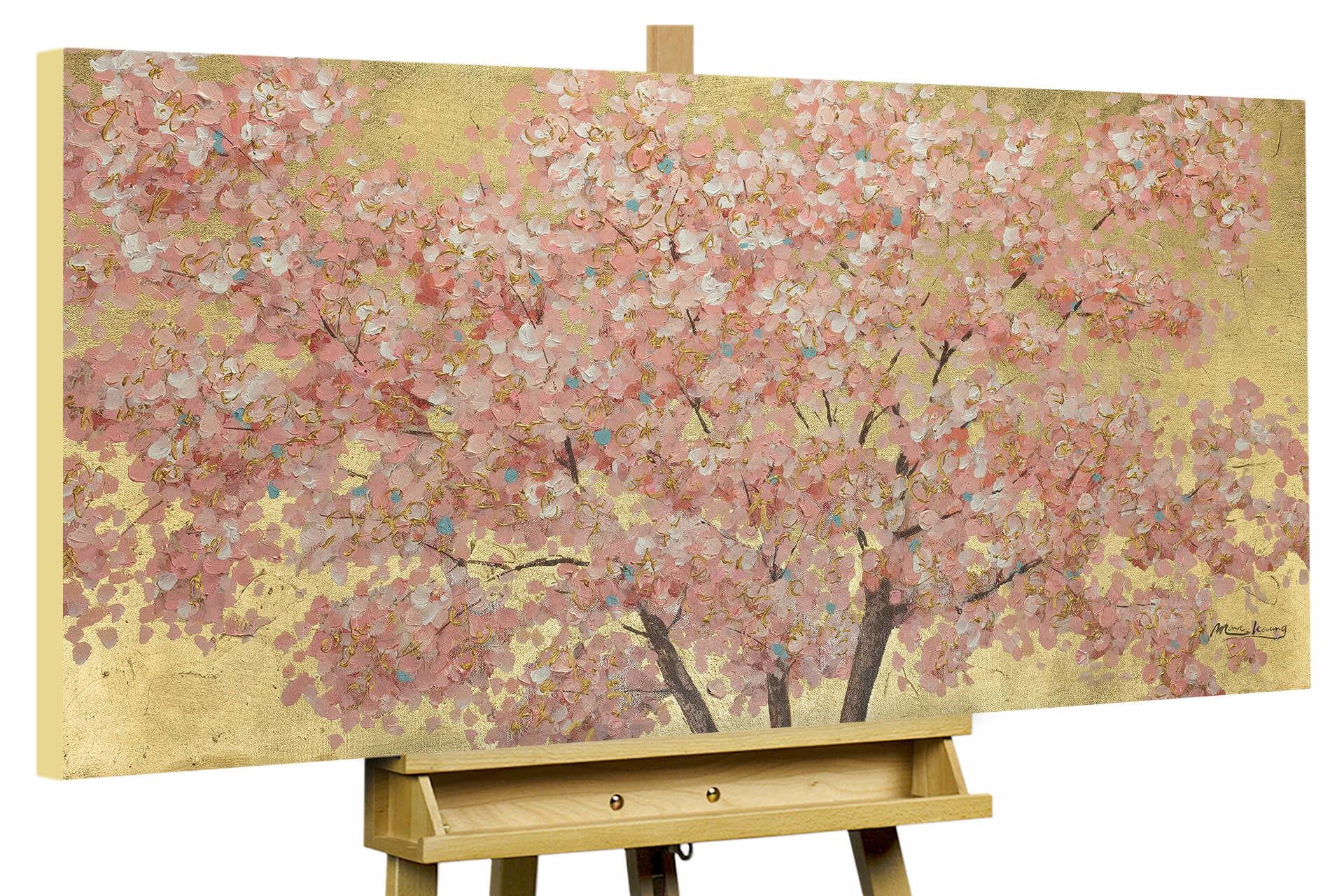 ÖLGEMÄLDE 120/60 cm - Pink/Braun, Holz/Textil (120/60cm) - KUNSTLOFT