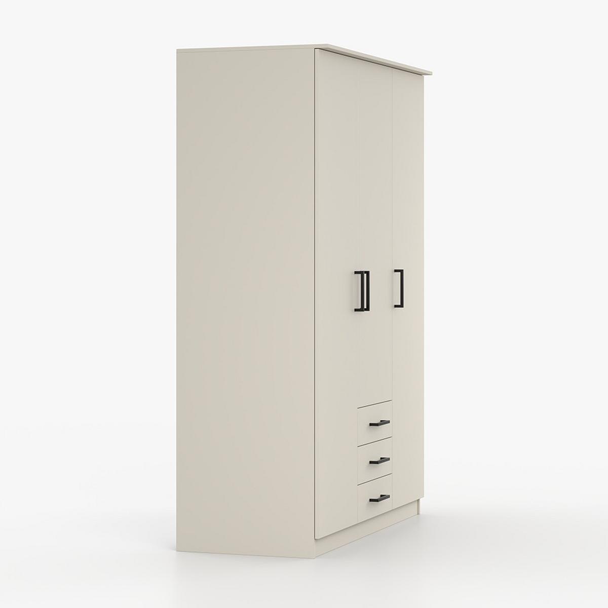 KLEIDERSCHRANK Szantal 3D 151 cm, 151/207/59, 3-türig, Champagner - Champagner, Holzwerkstoff (151/207/59cm) - imoebel24