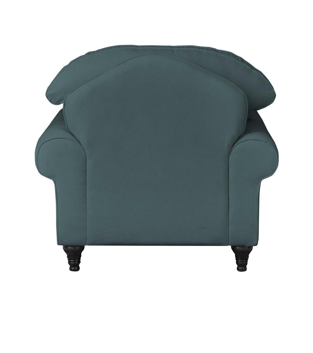 SESSEL blaugrün Landhaus, Loungesessel 110 cm - Dunkelgrün/Braun, Holz/Textil (110/95/100cm) - Furn.Design