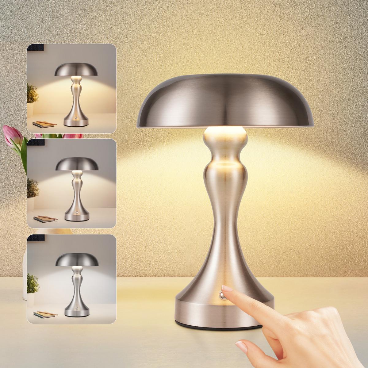 TISCHLAMPE Darius 15.5/15.5/22 cm - Silberfarben, Metall (15.5/15.5/22cm) - ZMH