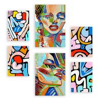 POSTER Set Mit 6 Lady Mazarelli In Weibliche Zusammenfassung A3 & A4 Rahmenlos - Klar, Papier (29/3cm) - Nacnic