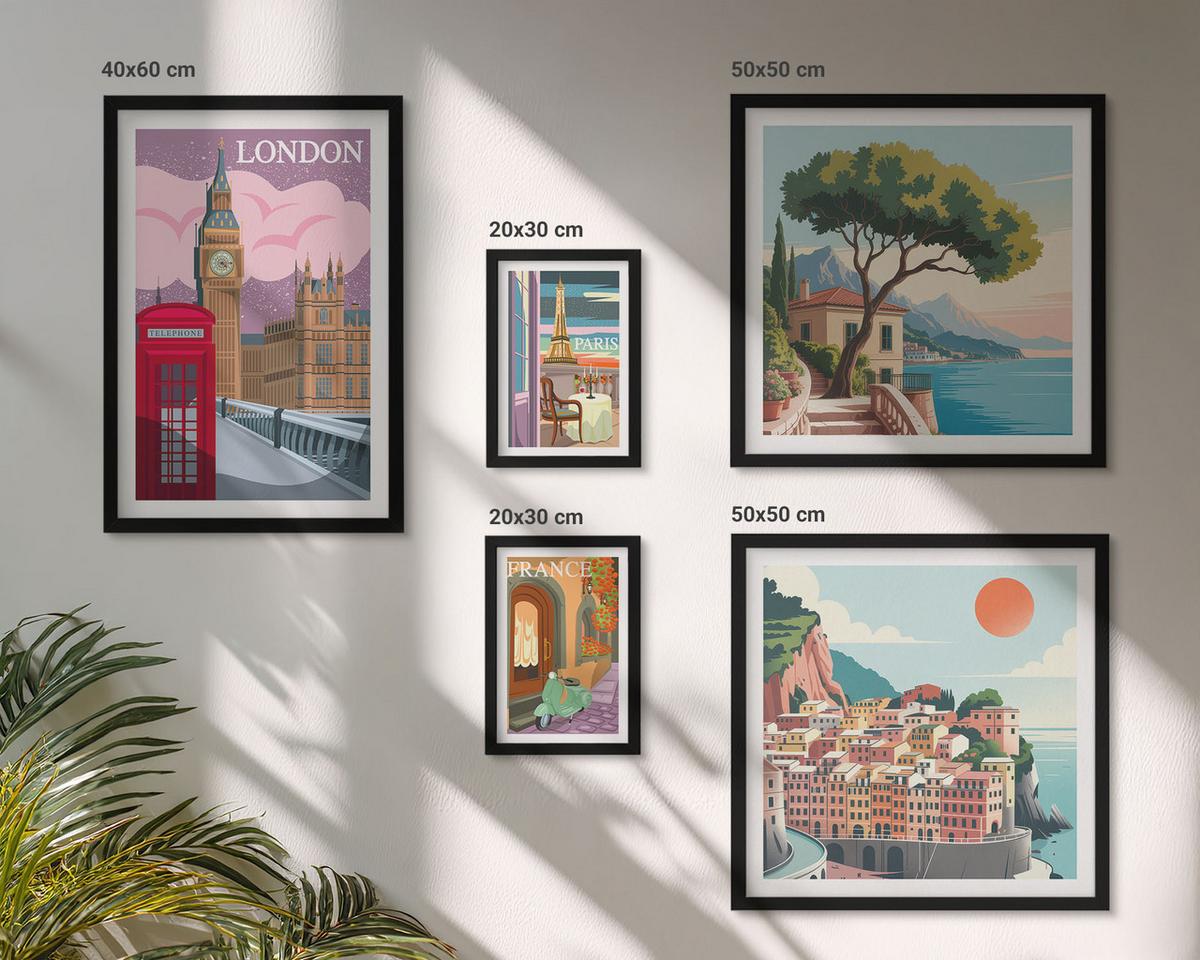 BILDER SET 5er Set - 50x50 cm & 20x30 cm & 40x60 cm Schwarzer Rahmen - Obstposter Zitronen Orangen - Schwarz, Kunststoff (40/60cm) - TULUP