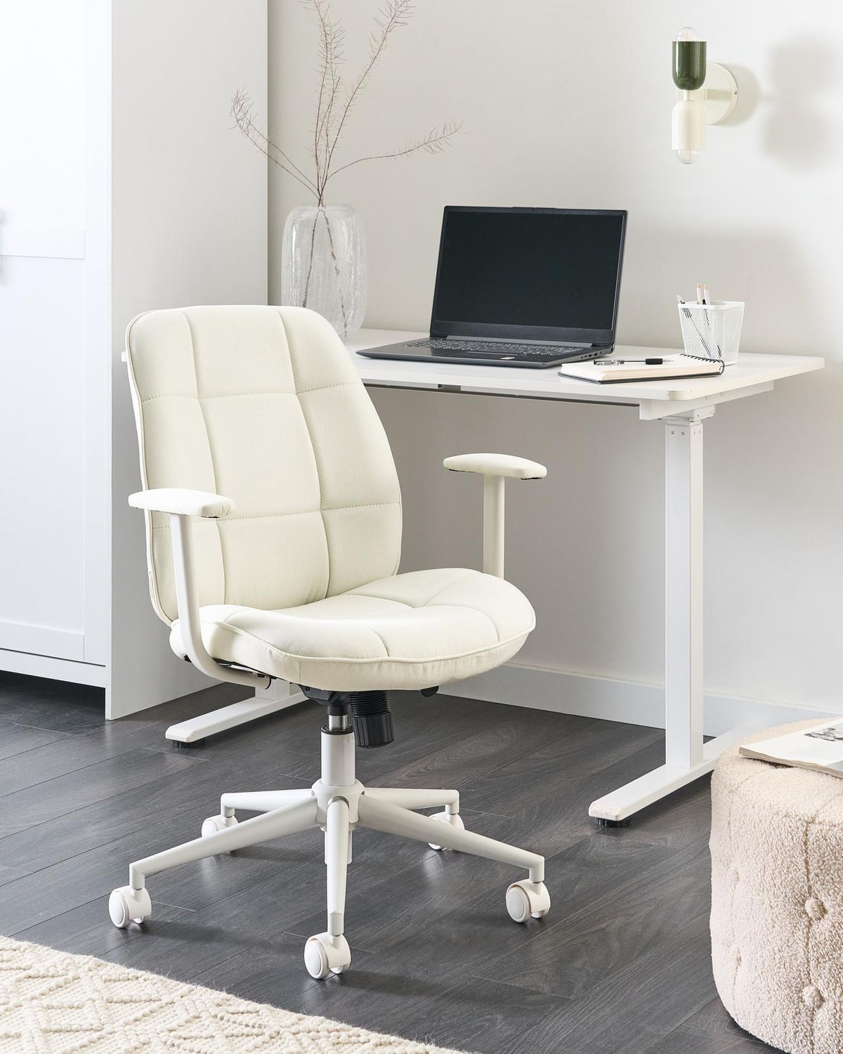 BÜROSTUHL Mintgrün Carlton - Weiß/Mintgrün, Textil (60/87/60cm) - Beliani