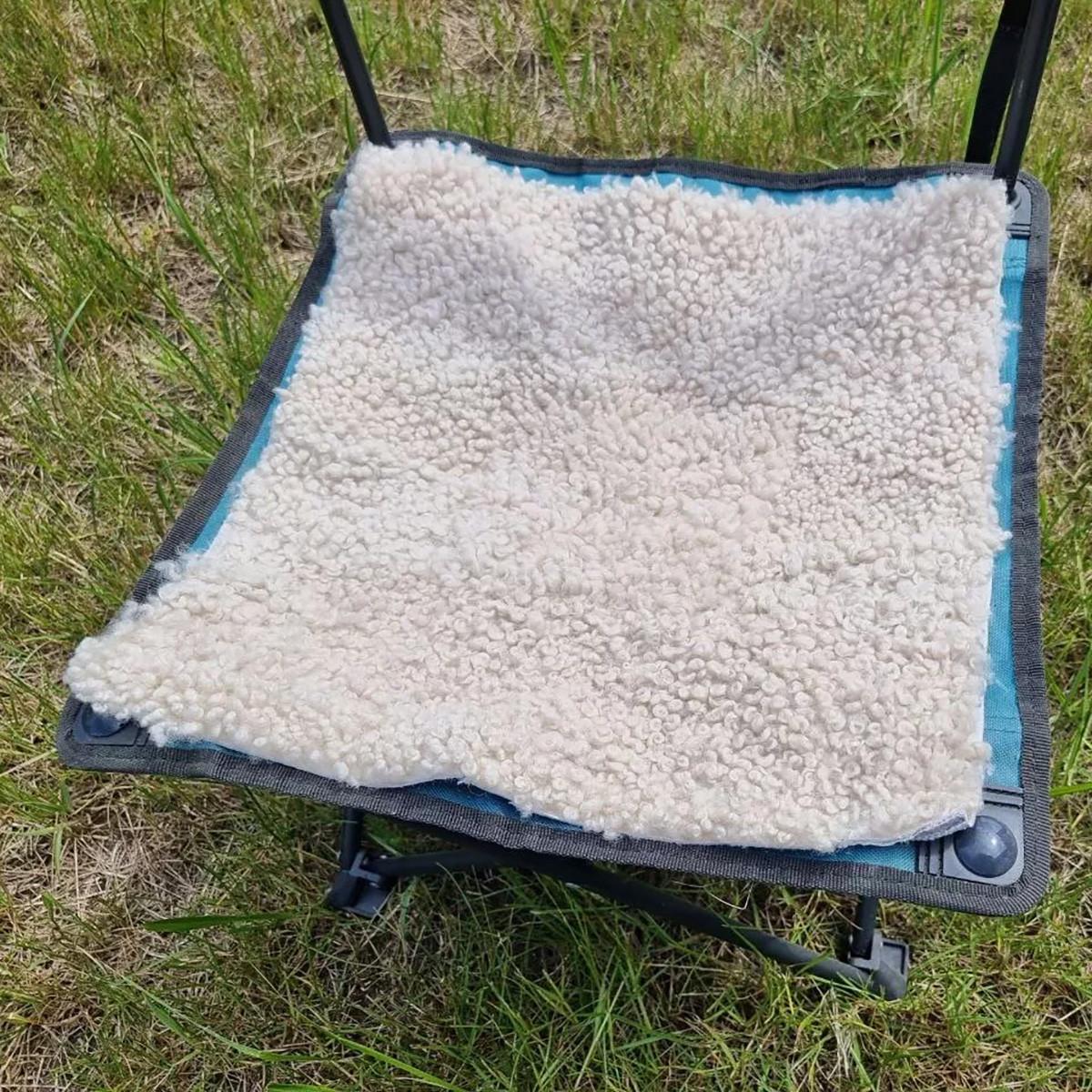 SITZAUFLAGE Lammfell Patchwork natur vernäht weich 37x37 cm Beige Eckig - Beige, Fell (37/37cm) - Provellus